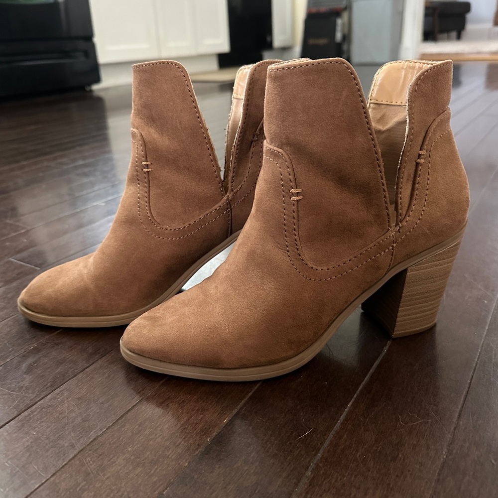 Tan suede ankle boots